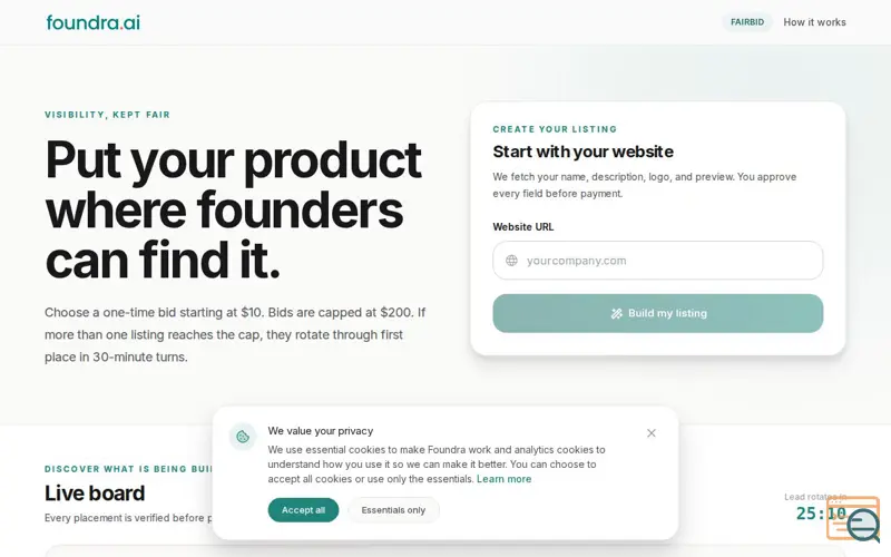 Screenshot of Fairbid
