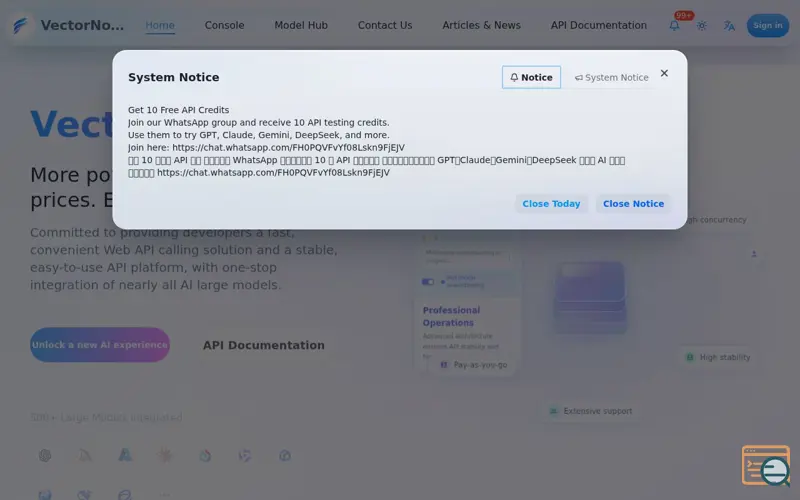Screenshot of VectorNode AI