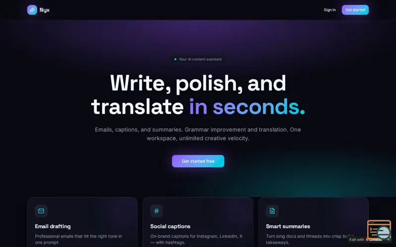 Screenshot of Nyx AI