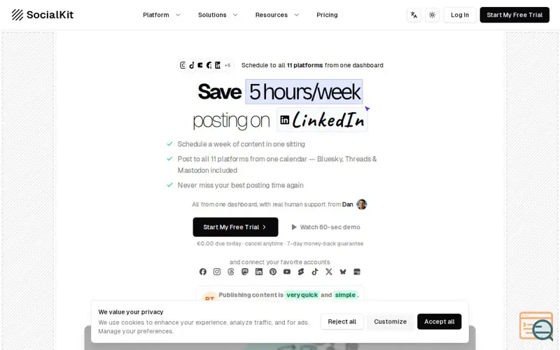 Screenshot of SocialKit