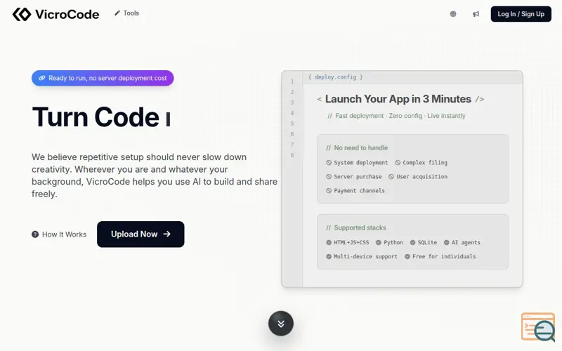 Screenshot of VicroCode-Lightweight App Hosting Store