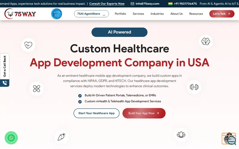 Screenshot of Custom Healthcare App Development, a launch using Smartlook
