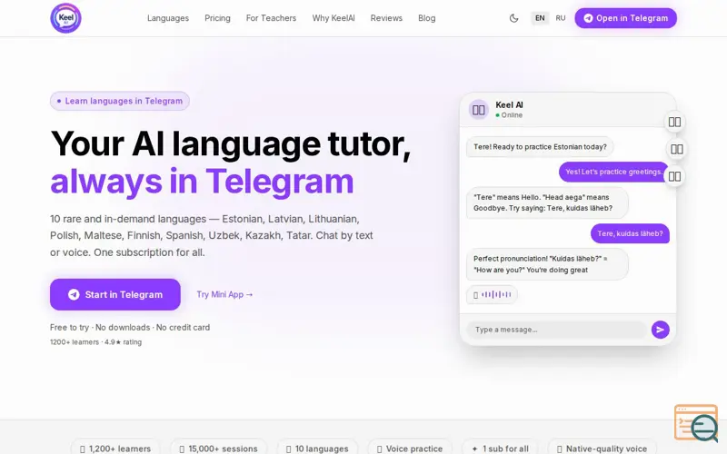Screenshot of KeelAI
