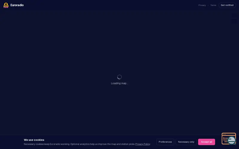Screenshot of Euroradio — Live 24/7 European Radio