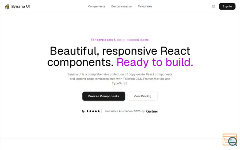 Screenshot of Bynana UI