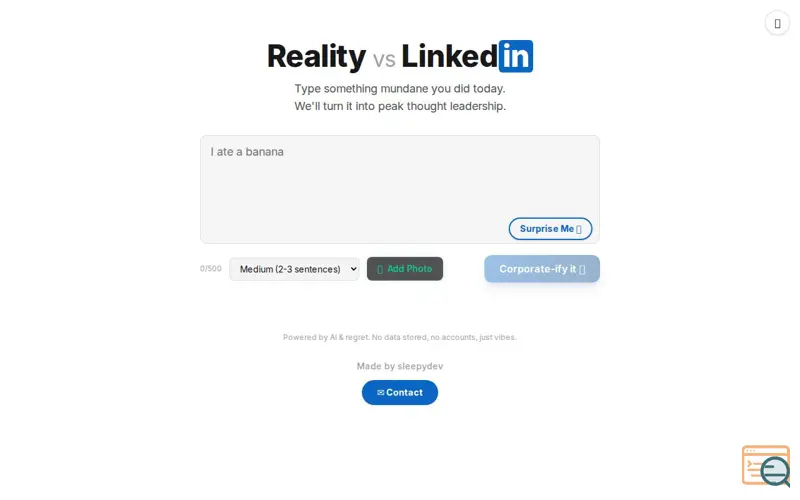 Screenshot of Reality vs Linkedin cringe