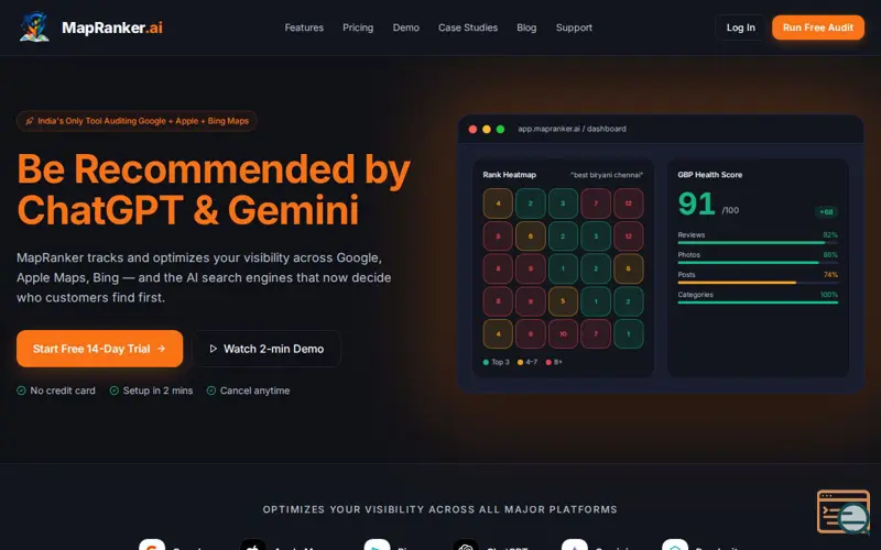 Screenshot of MapRanker.ai