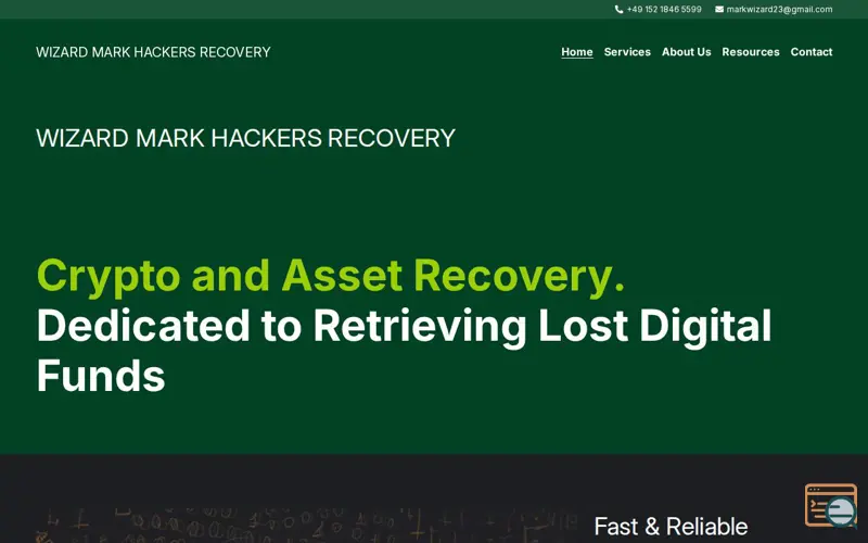 Screenshot of WIZARD MARK HACKERS RECOVERY