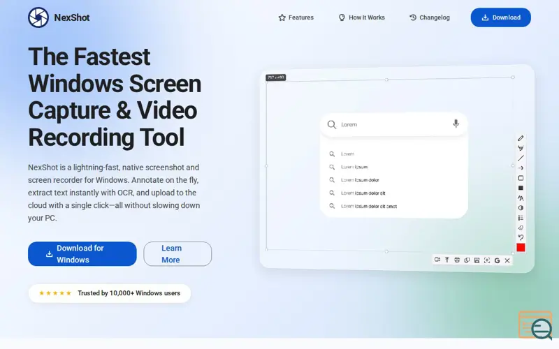 Screenshot of NexShot