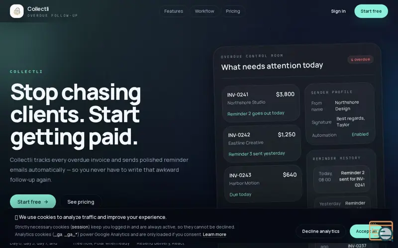 Screenshot of Collectli