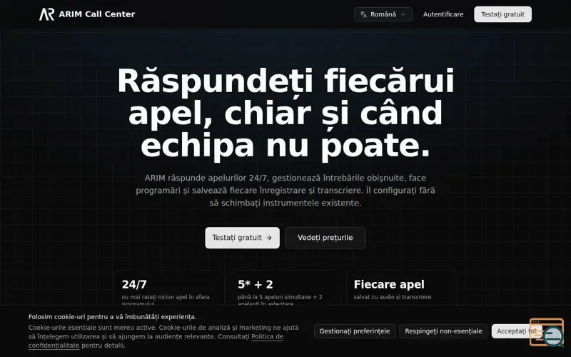 Screenshot of ARIM Call Center