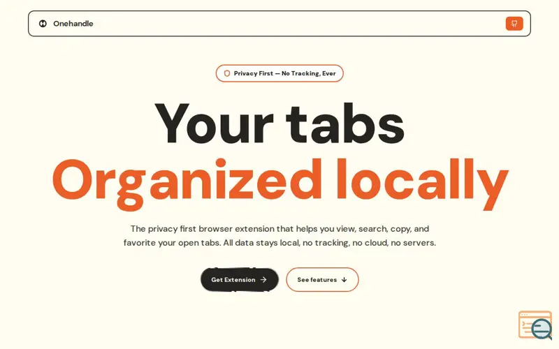 Screenshot of onehandle