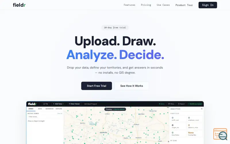 Screenshot of Fieldr studio