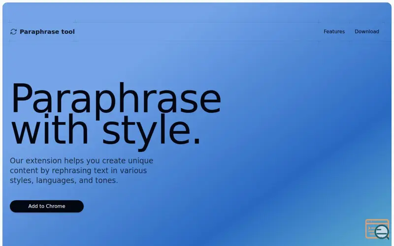 Screenshot of Paraphrase Tool chrome extension
