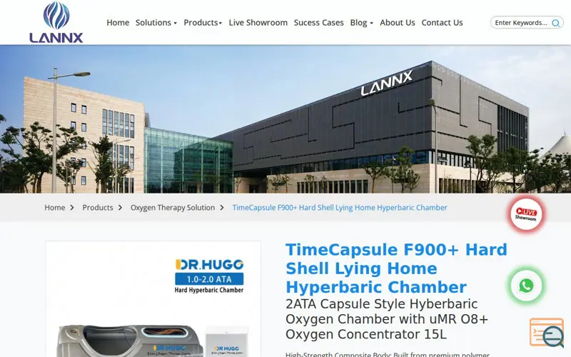 Screenshot of TimeCapsule F900+ Hyperbaric Chamber