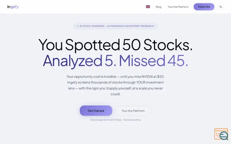 Screenshot of Ingefy 