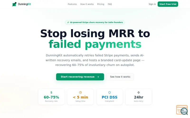 Screenshot of DunningKit