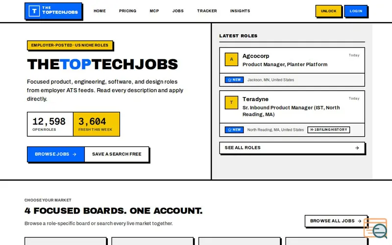 Screenshot of TheTopTechJobs