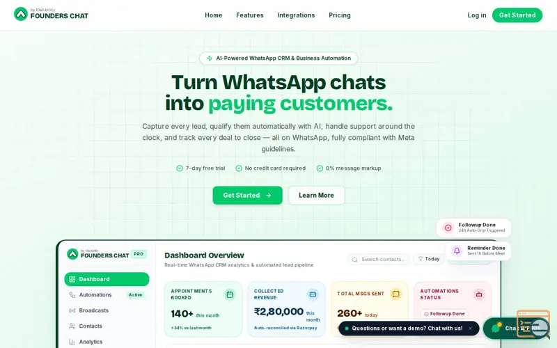 Screenshot of Founders Chat