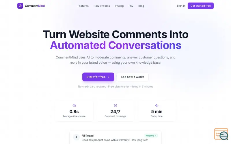 Screenshot of CommentMind AI