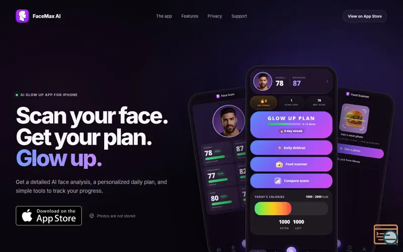 Screenshot of FaceMax AI