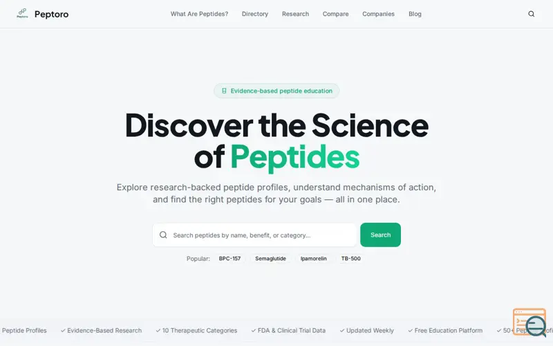 Screenshot of Peptoro