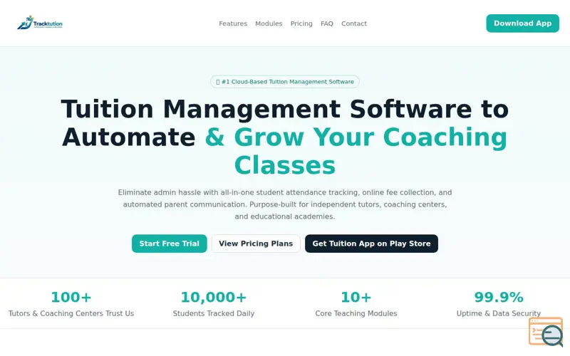 Screenshot of Tracktution