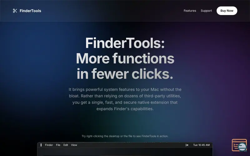 Screenshot of FinderTools