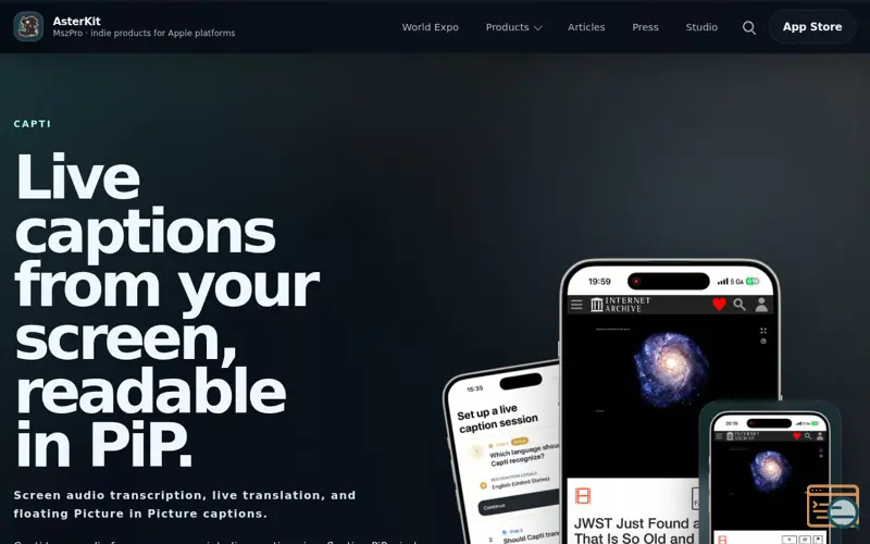 Screenshot of Capti: Live captions for your iOS screen