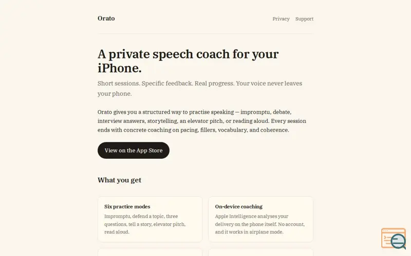 Screenshot of Orato