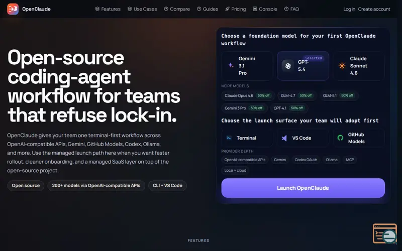 Screenshot of OpenClaude