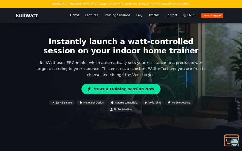 Screenshot of BullWatt, a launch using OVHcloud
