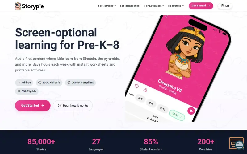 Screenshot of Storypie