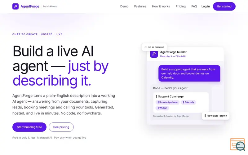Screenshot of AgentForge