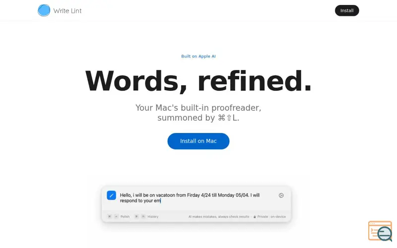 Screenshot of Write Lint