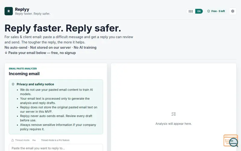 Screenshot of Replyy