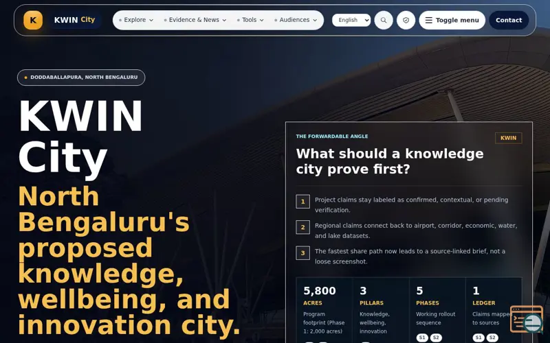 Screenshot of KWIN City Portal, a launch using Google Maps