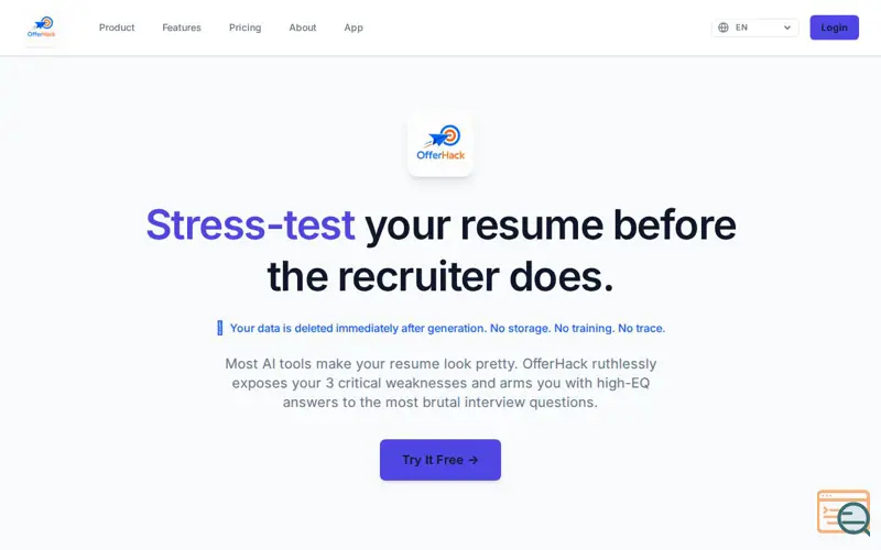 Screenshot of OfferHack.ai