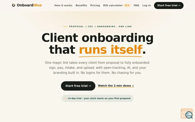 Screenshot of OnboardHive