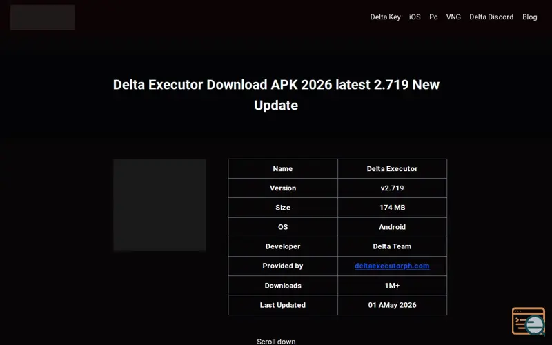 Screenshot of Delta executor , a launch using Advergic