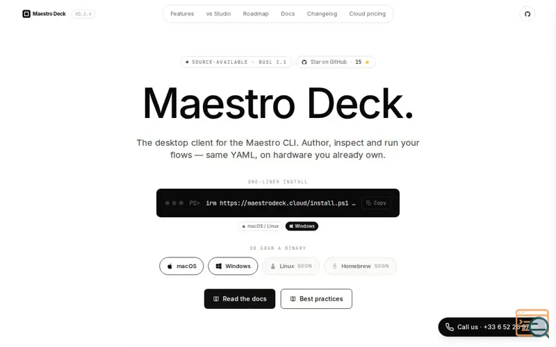 Screenshot of Maestro Deck, a launch using Unleash