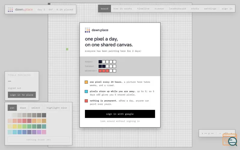 Screenshot of dawn.place
