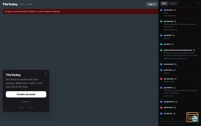 Screenshot of TileToday