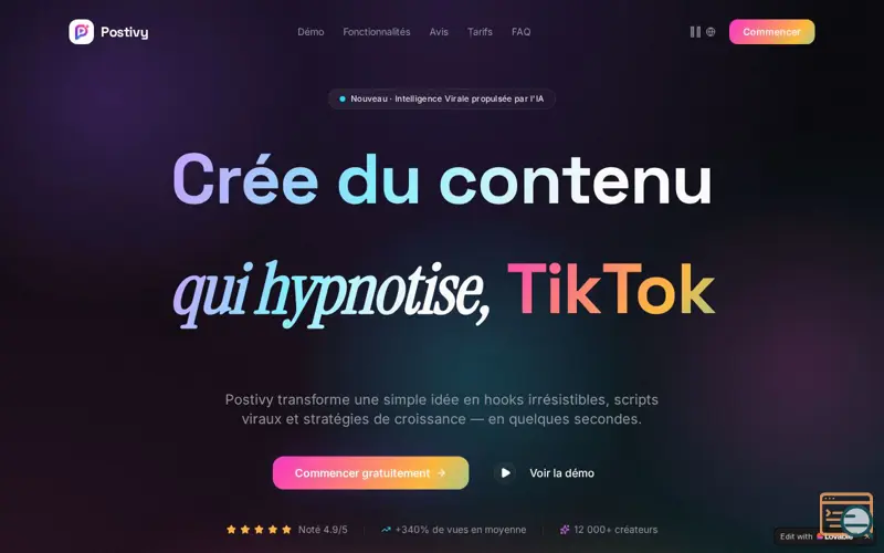 Screenshot of Postivy — Deviens viral sur TikTok