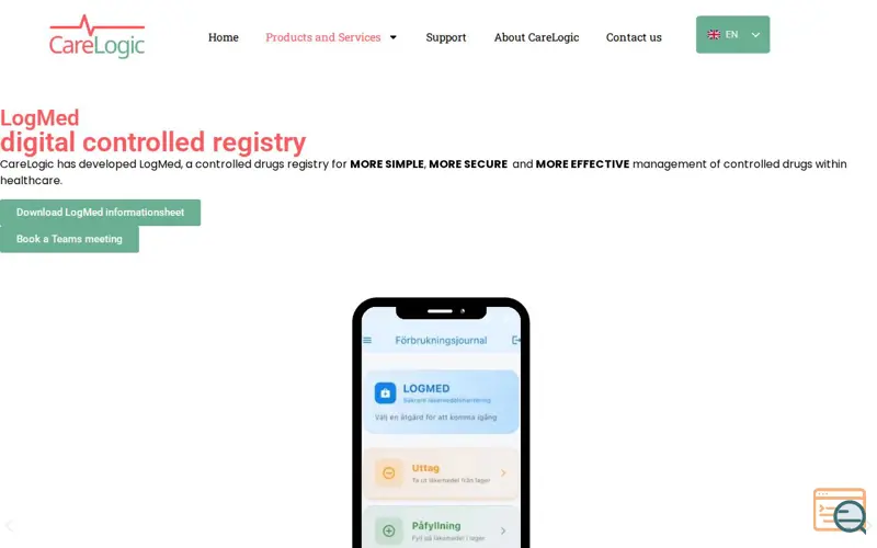 Screenshot of CareLogic