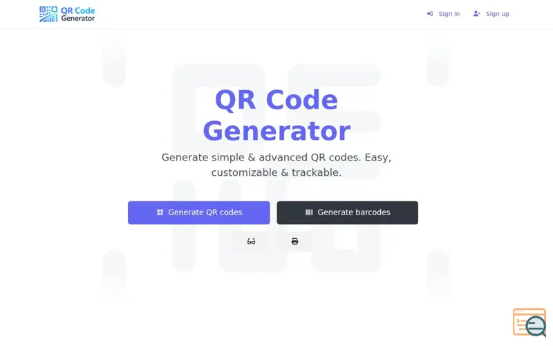 Screenshot of QR Code & Barcode Generator