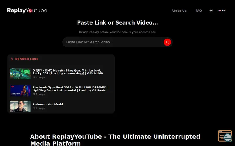 Screenshot of ReplayYouTube