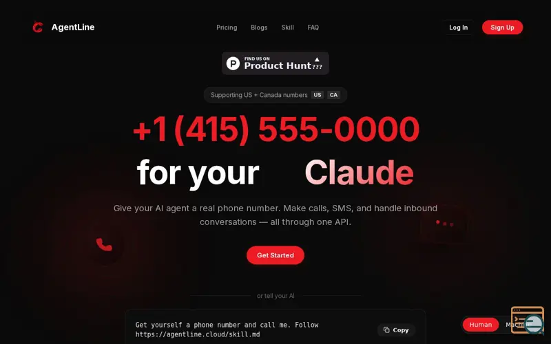 Screenshot of AgentLine