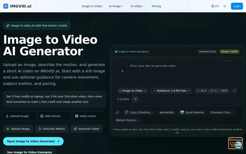 Screenshot of IMGVID.ai