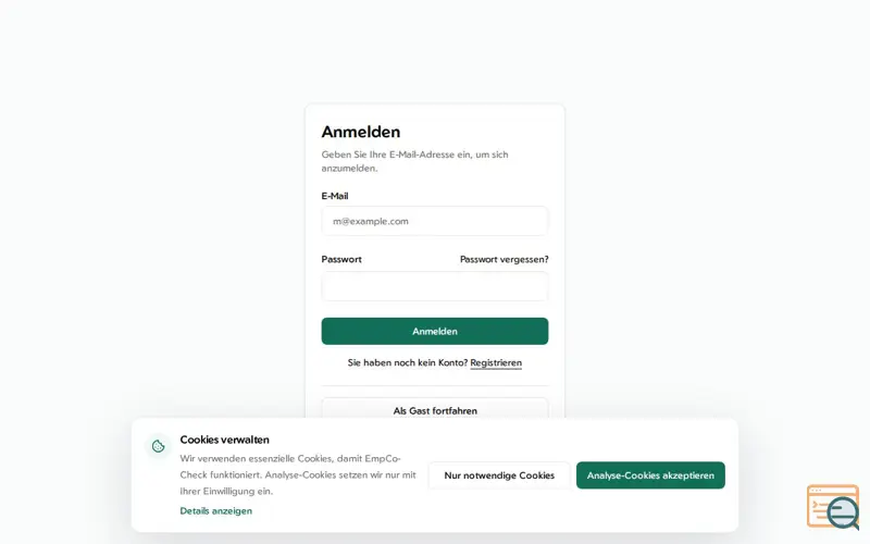 Screenshot of EmpCo-Check